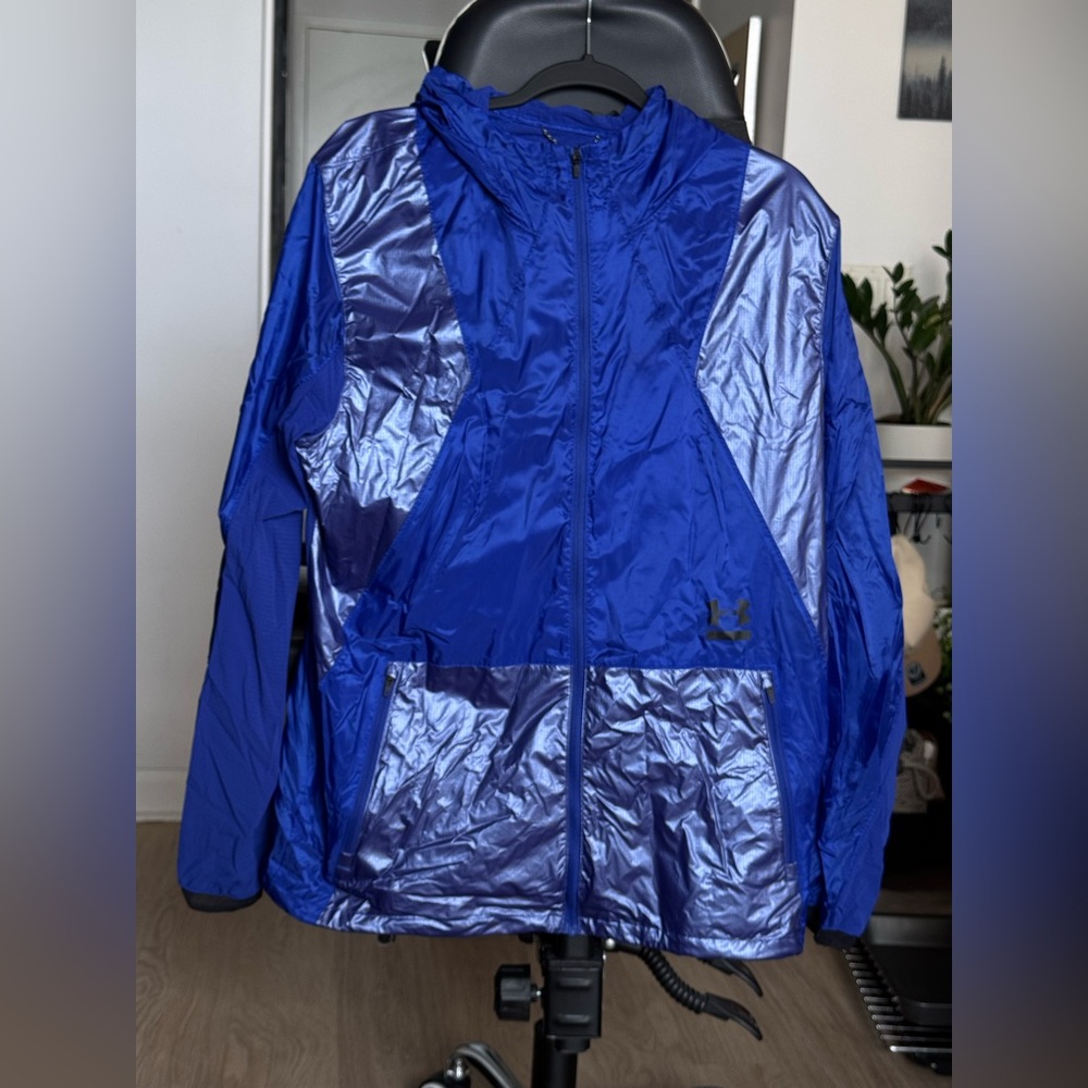Under Armour HeatGear Windbreaker Jacket – Blue (Size L/G)